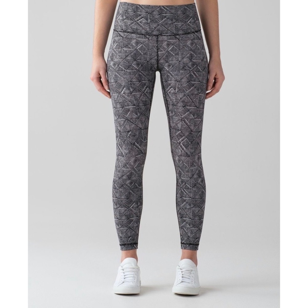 Lululemon Wunder Under Hi-Rise 7/8 Leggings Luxtreme 25" Black White Pattern 6